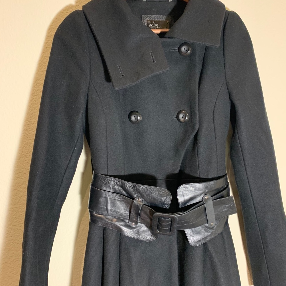 Mackage Doreen Black Leather Luxe Belted View 4